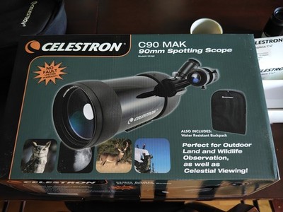 Celestron c90 MAK 90mm Angled Spotting Scope, Carry Bag and 2 eyepieces 