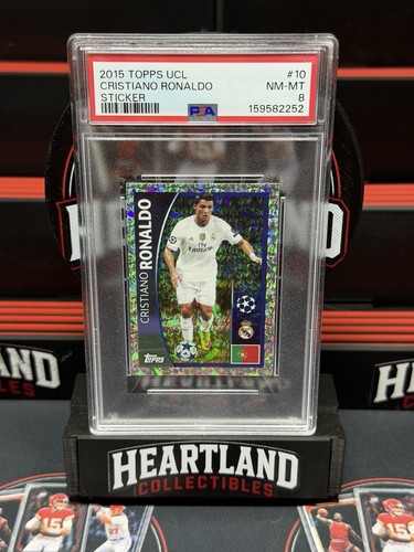 2015 TOPPS CHAMPIONS LEAGUE STICKER #10 CRISTIANO RONALDO PSA 8