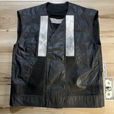 Rick Owens Runway Cotton/Leather Panel Vest SS15 Black Batik Unisex