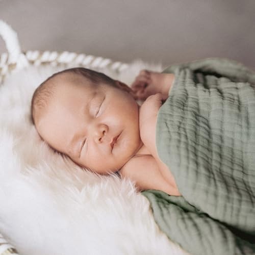 Muslin Receiving Blankets, Neutral Blanket Swaddling for Newborn Boys and - Picture 6 of 7