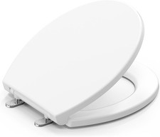 Toilet Seat Round, Slow Close Toilet Seat, No-Slam, Magnetic Quick-Release