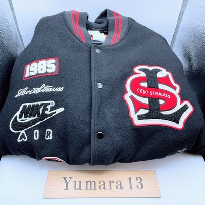 Nike Air Jordan x LEVI'S Varsity Jacket Black Red IM6740-010 | eBay