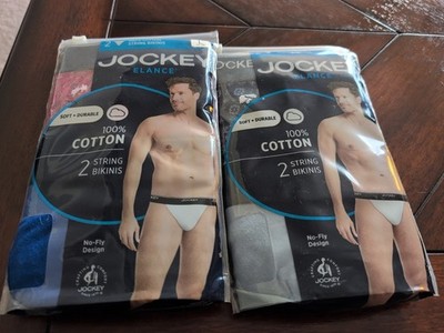 Jockey Elance 100% Cotton String Bikinis 2-2packs New Free Ship 