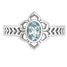 Natural Sky Blue Topaz 925 Sterling Silver Ring s.7 Jewelry R-1744