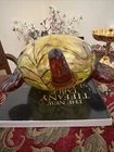 X-Large Vintage Murano Art Glass Turtle With Green & Brown, Gold Flecks.