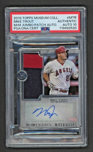 2019 Topps Museum #MTR MIKE TROUT Momentous Material Auto #14/15 PSA 10 GEM MINT