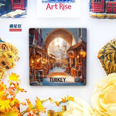 Turkey Grand Bazaar Market 2D Tourist Souvenir Resin Refrigerator Fridge Magnet