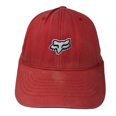 Fox Fitted Hat Red Small/Medium Embroidered Logo Flexfit 6 Panel