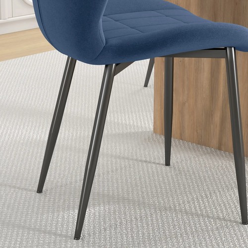 4er Set Esszimmerstühle Flanell Relaxed Tub - Dunkelblau - Bild 9 von 12