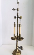 Fredrick Cooper Bouillotte Twin Candlestick Table Lamp with Tole Shade — listing 4