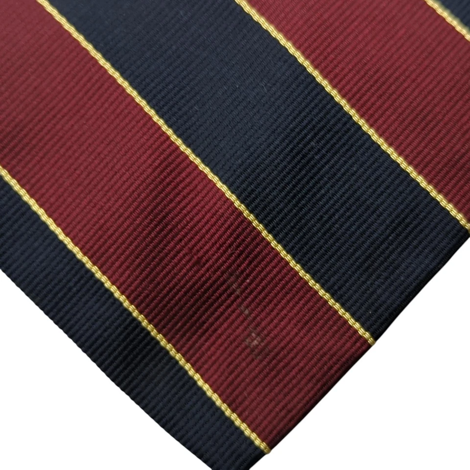 Corbata de seda de regimiento Preppy roja azul dorada vintage Robert Talbott Repp Foto 2 de 4
