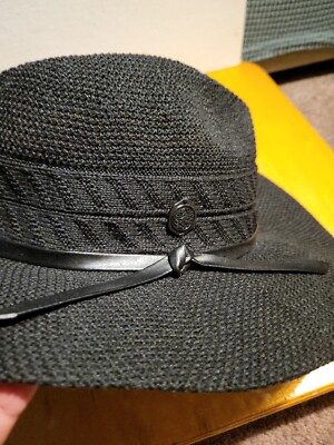 Vince Camuto Womens Panama Hat Chenille Black Accessories  display picture 3
