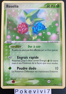 Pokemon Karte ROSELIA 9/97 Holo Block EX DRACHE FR
