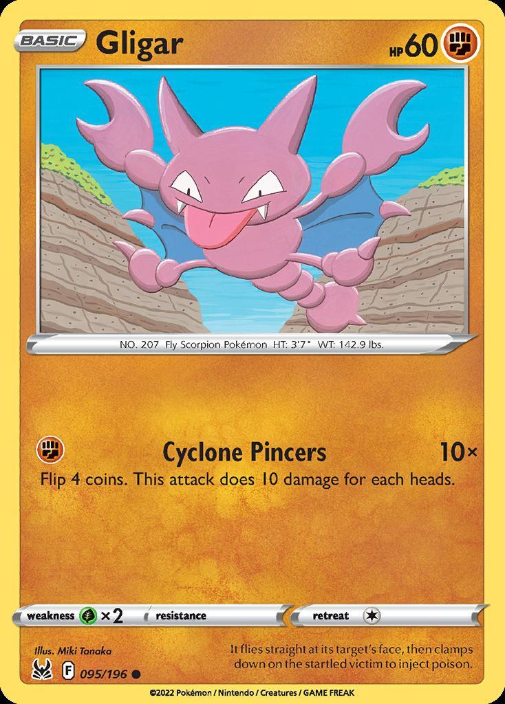 Pokemon Gligar (95/217) Lost Origin LP REVERSE HOLO