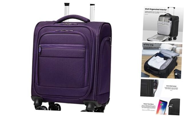 Underseat Carry On Luggage Suitcase Softside Underseat 14-Inch purple-image