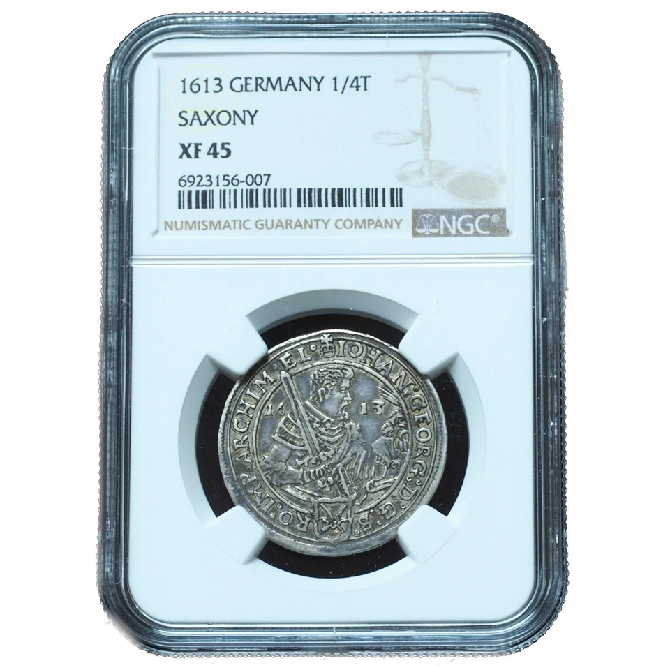 1613 Germany Saxony 1/4 Taler Johann Georg XF45 NGC - Image 3 of 4