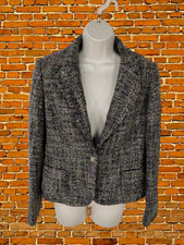 Womens Harold's Size Uk 12 M Purple Textured Wool Mix Short Fitted Jacket Coat