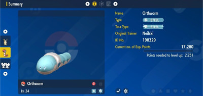 Pokemon Scarlet & Violet 6IV Shiny Orthworm Max EVs