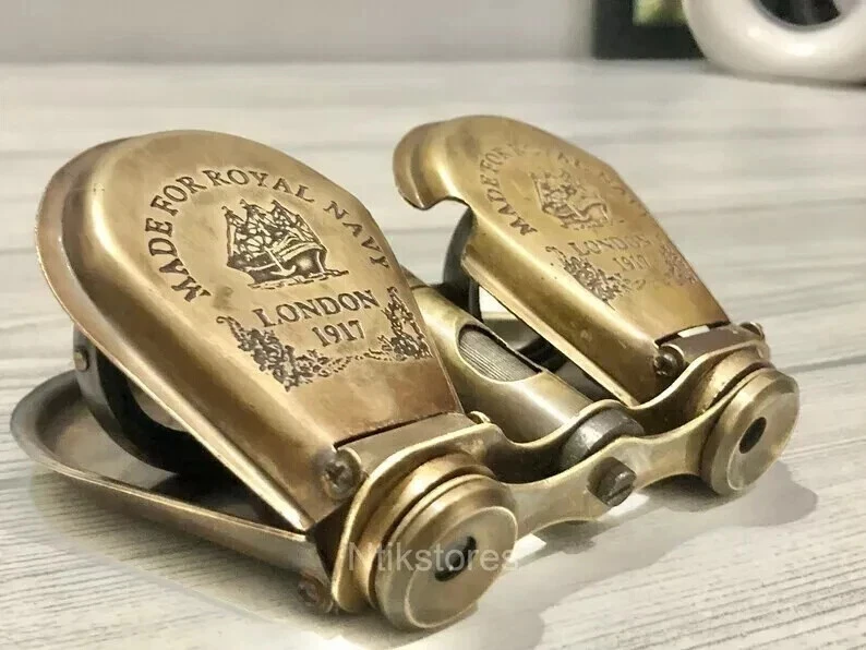 Brass Binocular Maritime Vintage Made for Royal Navy London 1917 Monoculars - Image 4 of 4