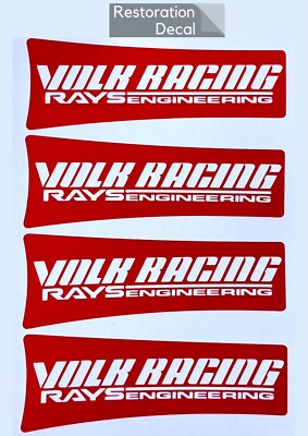 Volk Racing TE37SL Style Wheel Sticker RED x 1
