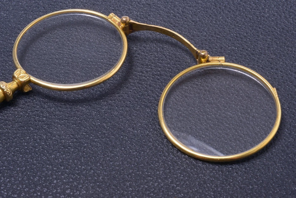 ✅ LORGNETTE GAFAS ANTIGUAS GAFAS SIN DIOPTRÍAS +-1890 ORO RELLENO DOBLE Foto 3 de 4