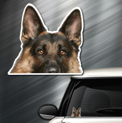 (1) German Shepherd DOG Peeper Sticker Window Peep Decal Car Auto Puppy AKC NEW