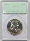 1958 Proof Franklin Half Dollar 50c PCGS PR64 Old Green Holder