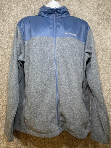 Columbia Bugaboo Fleece Interchange Jacket Mens Size XL Tall Blue Gray Full Zip