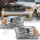 Fit 2013-2018 Dodge Ram 1500 2500 3500 Projector Headlight Chrome LED DRL Signal