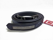 Staffa Diamante in pelle dotata di ferramenta S.S colore nero in pieno, pannocchia, pony