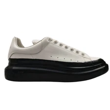 Alexander McQueen Men's Larry Dipped Two-tone Oversize Leather Sneakers In White