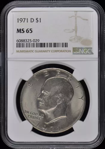 1971-D Eisenhower Dollar $1 NGC MS65