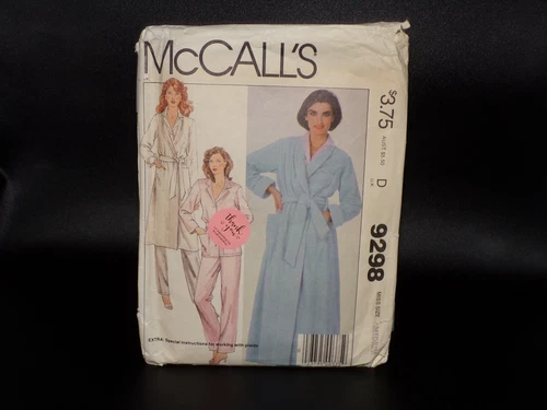 ? 1984 McCALL'S #9298 - LADIES TWO LENGTH ROBE & PAJAMAS PATTERN 14-16 FF