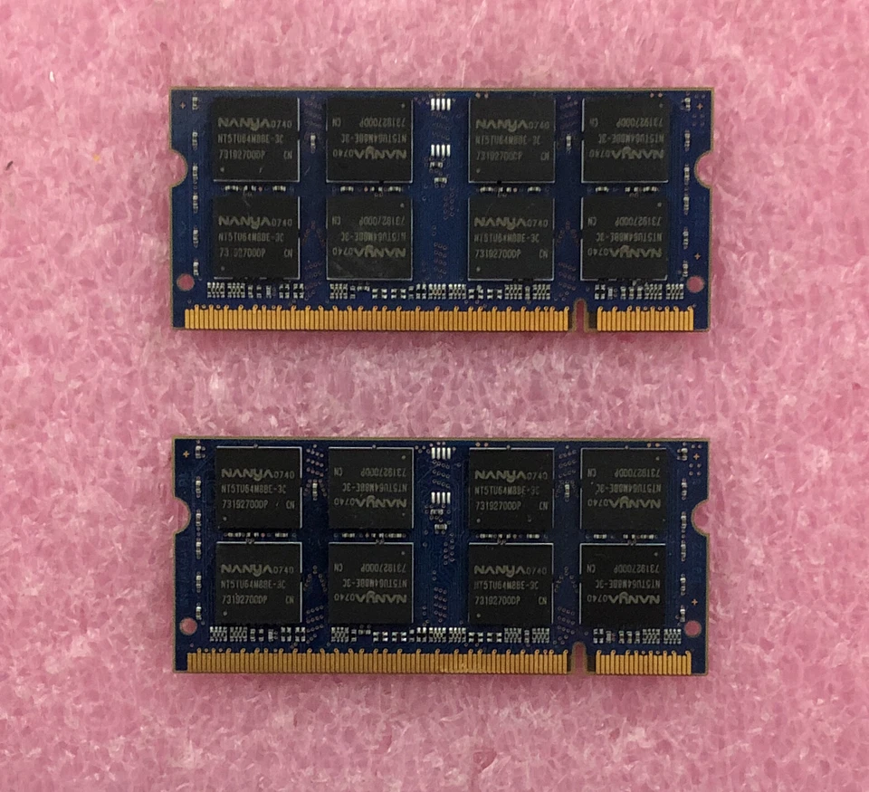 2 X 1GB NANYA DDR2-667 PC2-5300S MEMORY SODIMM - NT1GT64U8HB0BN-3C - 2GB TOTAL - Image 2 of 2