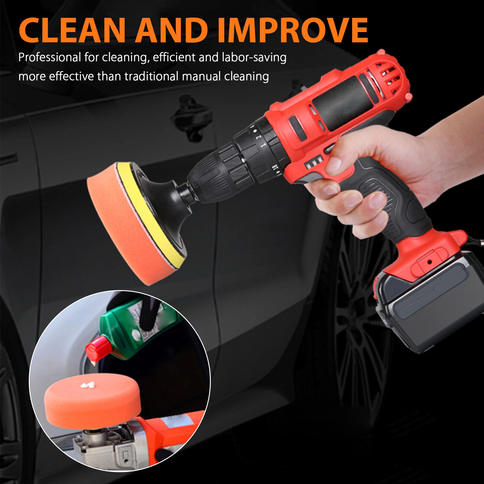 High Quality Car Buffing Pads Kit - 14pcs 4 Inch Polishing Sponge Waxing Foam