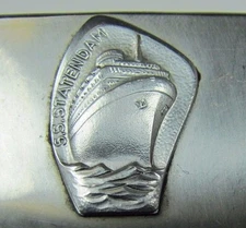 SS STATENDAM Ocean Liner Old Advertising Ashtray metal insignia Cruise Ship Boat