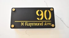 Gold Door Sign House Numbers Laser Cut Black  House Numbers Address Plaque