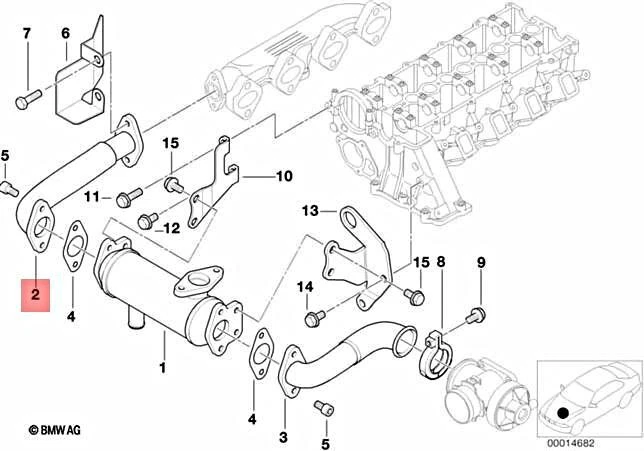 Genuine BMW E39 E46 Sedan Emission Reduction Cooling Pipe OEM 