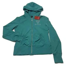 Guess Activewear Hoodie Sweatshirt XL Womens Teens Juniors Full Zip Stretch Logo