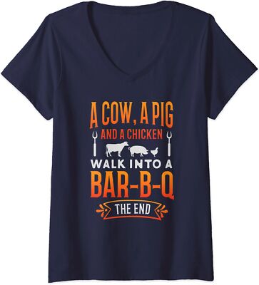 Barbecue Bbq Joke Gift For Grill Master Chef Ladies' V-Neck Tshirt