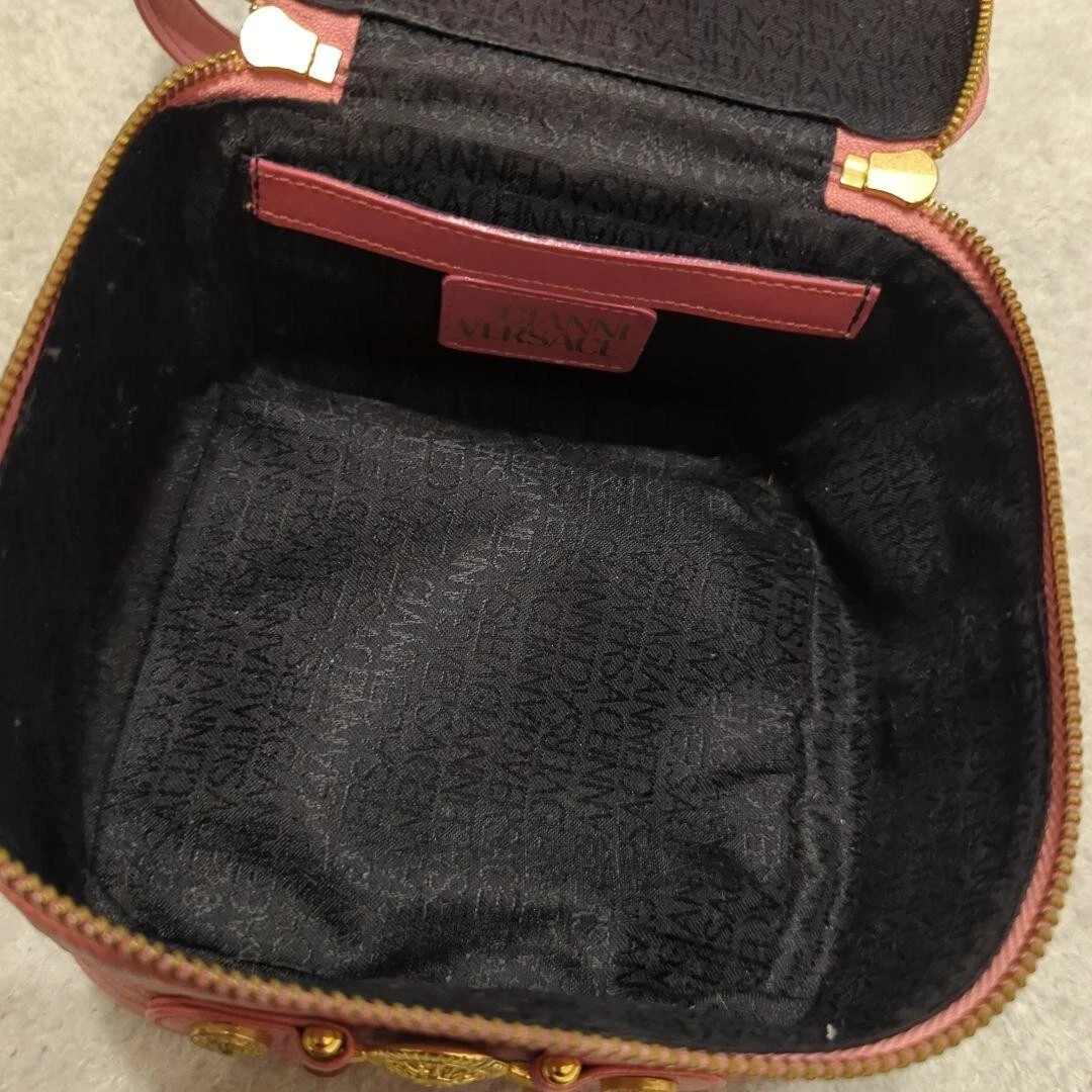 Borsa a mano VERSACE Vanity POACH ROSA Sun burst CHARM vintage RARA USATA GIAPPONE