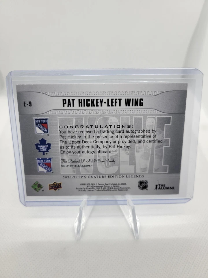 2020-21 SP Signature Edition Legends EVOLVE AUTO Pat HICKEY SP #E-9 - Image 2 of 2