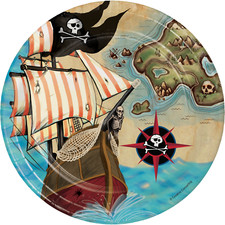 Pirate Plates Party Dessert Paper Plate 8ct Boys Birthday Party Favor Decoration