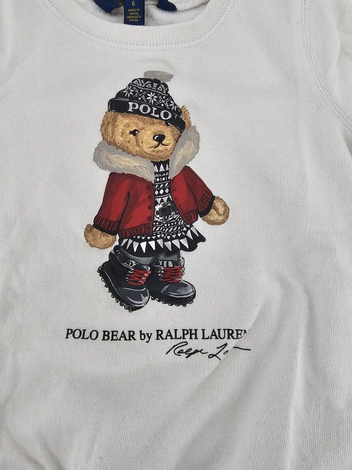 SUÉTER POLO RALPH LAUREN KIDS Blanco POLO OSO TALLA 6 Foto 2 de 4