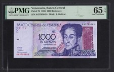 Venezuela 1000 Bolivares 1998 P79 Uncirculated Grade 65