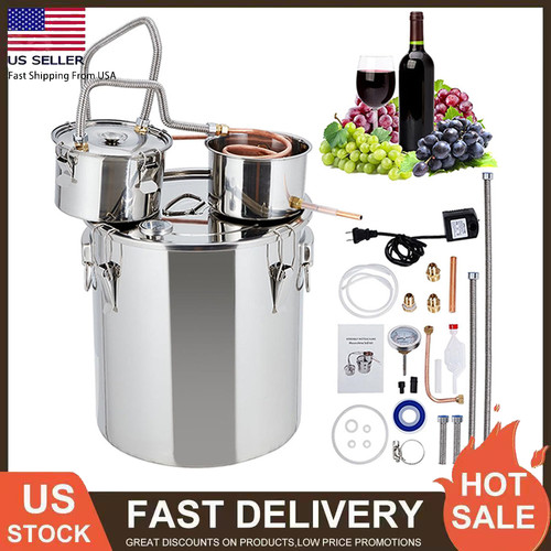 Alcohol Still 13.2 Gal Water Alcohol Distiller Spirits Kit With Circulating Pump