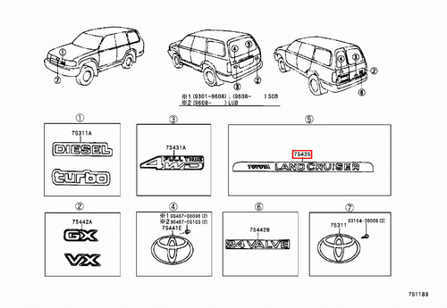 Genuine Toyota LandCruiser 80 Series HZJ Back Tailgate Door Badge Emblem Plate - Picture 3 of 7
