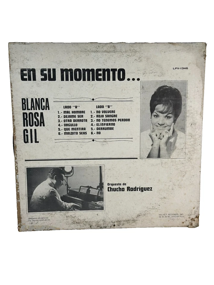 RARE Blanca Rosa Gil, Orquesta De Chucho Rodríguez – En Su Momento... LP - Image 2 of 4
