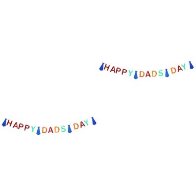 2 stücke Happy Dads Tag Buchstaben Bunting Banner Bunte Filz Krawatte Banner