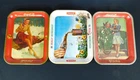[3] VINTAGE COCA-COLA METAL SERVING TRAY COLLECTIBLES LOT - L@@K!!!